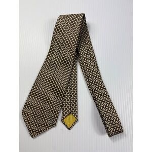 National Neck Tie Brown Beige Patterned Superior Quality Woven in Germany